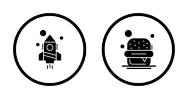 Rocket and Burger Icon vector