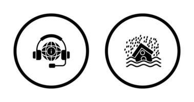 Call Center and Disaster Icon vector