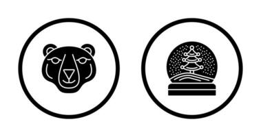 Polar Bear and Snow Globe Icon vector