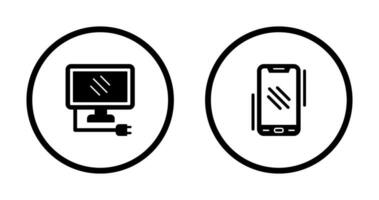 Monitor and Smartphone Icon vector
