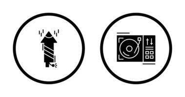 Firworks and Turntable Icon vector