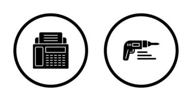 Fax Machine and Drill Icon vector