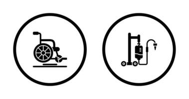 Wheel Chair and Intravenous Icon vector