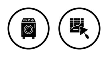 Washing Machine and Plastering Icon vector