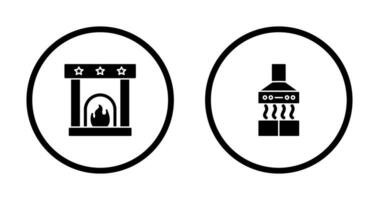 Fireplace and Extractor Hood Icon vector