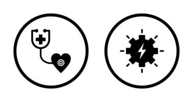Phonendoscope and Electricity Icon vector