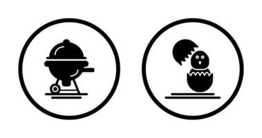 Barbecue and Chick Icon vector