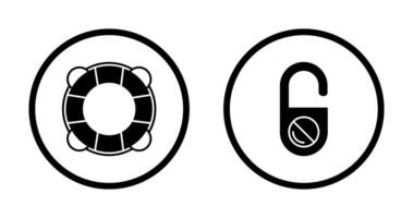 Life Preserver and Do Not Disturb Icon vector