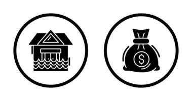 Natural Disaster and Money Bag Icon vector