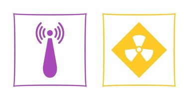 non ionizing radiation and radiation Icon vector