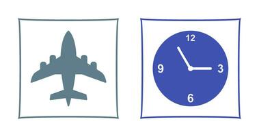 Aeroplane and time  Icon vector