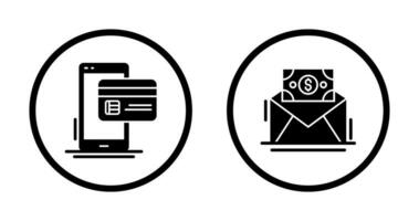 Cashless Payment and Mail Coin Icon vector