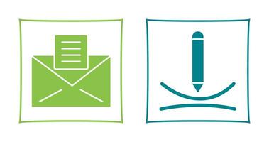 email documents and draw curve Icon vector