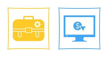 portfolio management and pay per click Icon vector