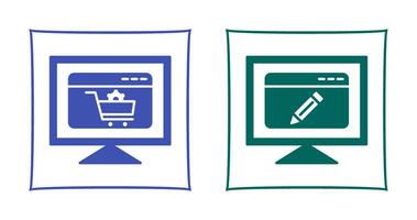 e commerce setting and edit webpage Icon vector