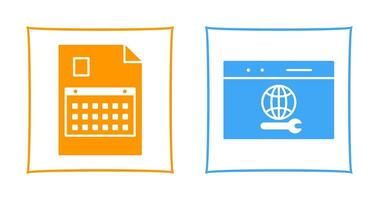 content planning and web support  Icon vector