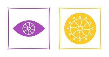 eye and optical diaphram Icon vector