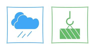 rain and heavy machinery  Icon vector