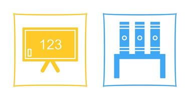 Classroom Board and Bookstand  Icon vector