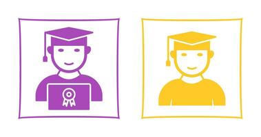 Student Holding Degree and Male Graduate Icon vector