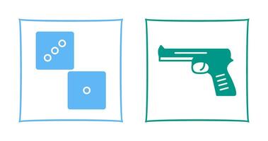 Dice and Pistol Icon vector