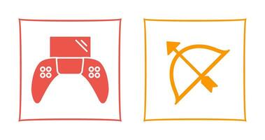 Play Station and Archery Icon vector