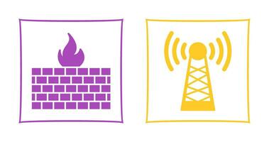 Firewall and Tower Icon vector