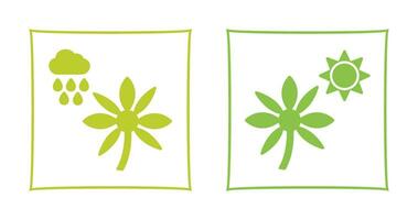 Flower with rain and Flower  Icon vector