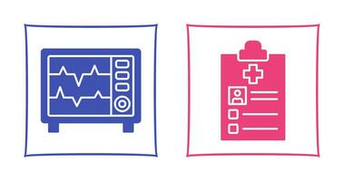 Heart Rate Moniter and Record Icon vector