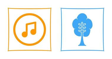 Music Player and Tree Icon vector