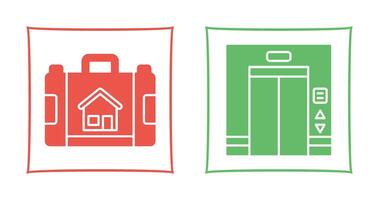 Briefcase and Elevator Icon vector