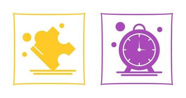Puzzle and Stop Watch Icon vector