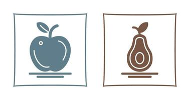 Apple and Avocado Icon vector