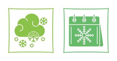 Snowy and Calender Icon vector