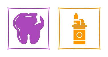 Tooth and Lighter Icon vector