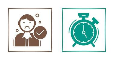 Rejected and Alarm Clock Icon vector
