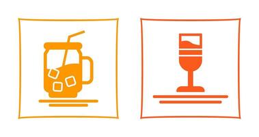 Iced Tea and Rainbow Drink Icon vector