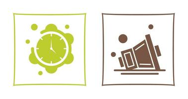 Clock and Speaker Icon vector