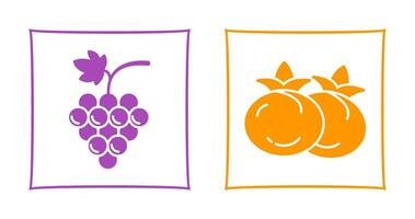 Grapes and Tomato Icon vector