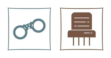 Handcuffs and Paper Shredder Icon vector