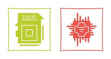 Sd Card and Cpu Icon vector