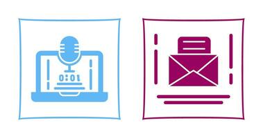 Voice Recorder and Email Icon vector