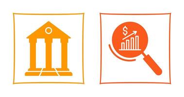 Parthenon and Statistics Icon vector