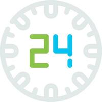 Diseño de icono creativo las 24 horas. vector