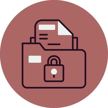 icono de vector de carpeta segura