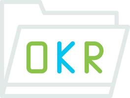 okr carpeta creativo icono diseño vector