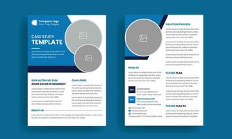 Business case study Double Side Flyer template vector