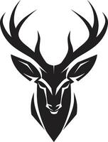 Majestic Deer A Modern Wildlife Masterpiece in Black Artistic Nature Black Deer Designs Homage to the Wild vector