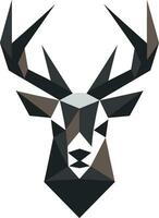 The Art of Deer Beauty A Symbol of Grace in Black Charming Deer Silhouette Noir Emblems Timeless Appeal vector