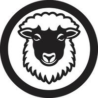 tinta negro oveja diseño moderno logo amable herbívoros negro oveja icono vector